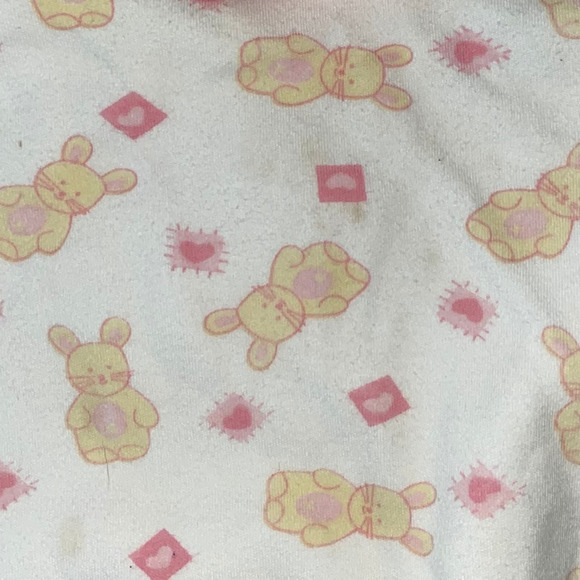 Vintage 90's Ragscals Baby Girl Pink One-Piece Romper 12 Months Bunnies & Hearts - Picture 4 of 5